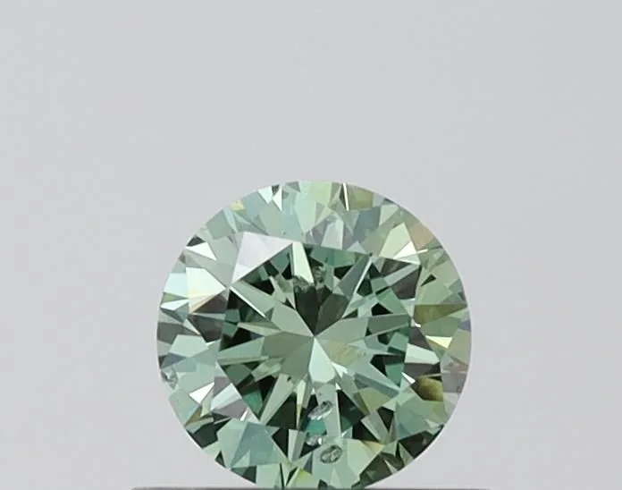 0.52 Carat Round Fancy Vivid Green SI1 Lab Diamond 1 0.52 Carat Round Fancy Vivid Green SI1 Lab Diamond