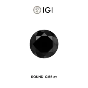 0.55 Carat Round Black Natural Diamond