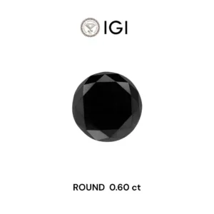 0.6 Carat Round Black Natural Diamond