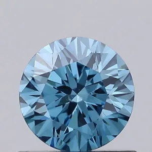 0.63 Carat Round Fancy Vivid Blue VVS2 Lab Diamond