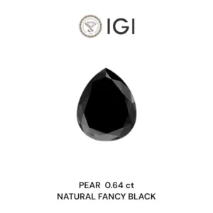 0.64 Carat Pear Fancy Black Natural Diamond