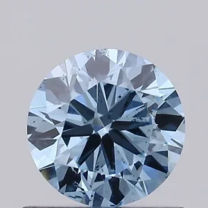 0.64 Carat Round Fancy Vivid Blue SI1 Lab Diamond