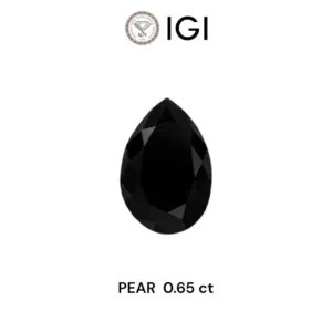 0.65 Carat Pear Black Natural Diamond