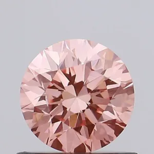 0.65 Carat Round Fancy Vivid Pink VS2 Lab Diamond