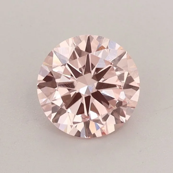 0.66 Carat Round Fancy Light Pink VVS2 Lab Diamond 1 0.66 Carat Round Fancy Light Pink VVS2 Lab Diamond
