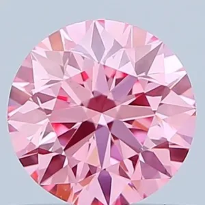 0.66 Carat Round Fancy Vivid Pink VVS2 Lab Diamond