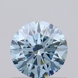 0.69 Carat Round Fancy Intense Blue VS2 Lab Diamond