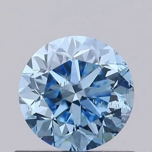 0.69 Carat Round Fancy Vivid Blue SI2 Lab Diamond