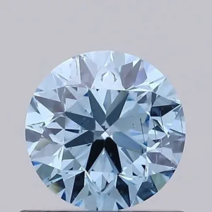 0.7 Carat Round Fancy Vivid Blue SI2 Lab Diamond