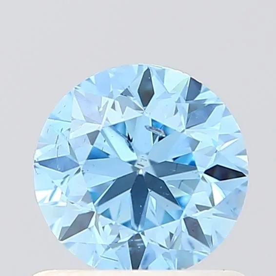 0.72 Carat Round Fancy Vivid Blue SI2 Lab Diamond 1 0.72 Carat Round Fancy Vivid Blue SI2 Lab Diamond
