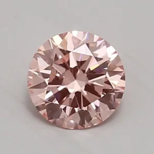 0.8 Carat Round Fancy Vivid Pink VVS2 Lab Diamond
