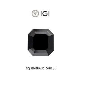 0.8 Carat Square Emerald Fancy Black Natural Diamond