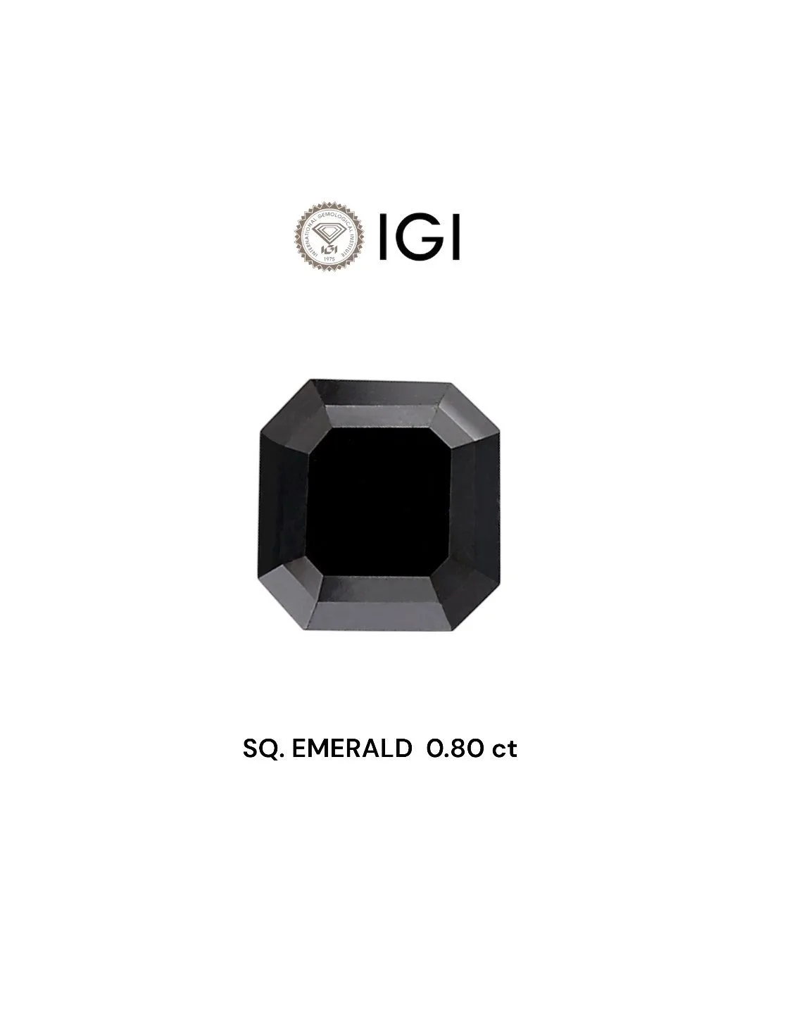 0.8 Carat Square Emerald Fancy Black Natural Diamond 1 0.8 Carat Square Emerald Fancy Black Natural Diamond
