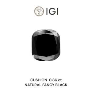 0.86 Carat Cushion Modified Fancy Black Natural Diamond