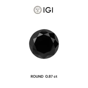 0.87 Carat Round Black Natural Diamond