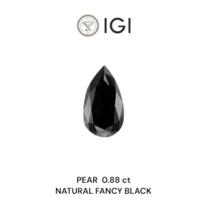 0.88 Carat Pear Fancy Black Natural Diamond