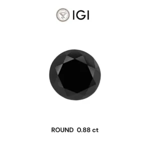 0.88 Carat Round Black Natural Diamond