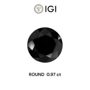 0.97 Carat Round Black Natural Diamond