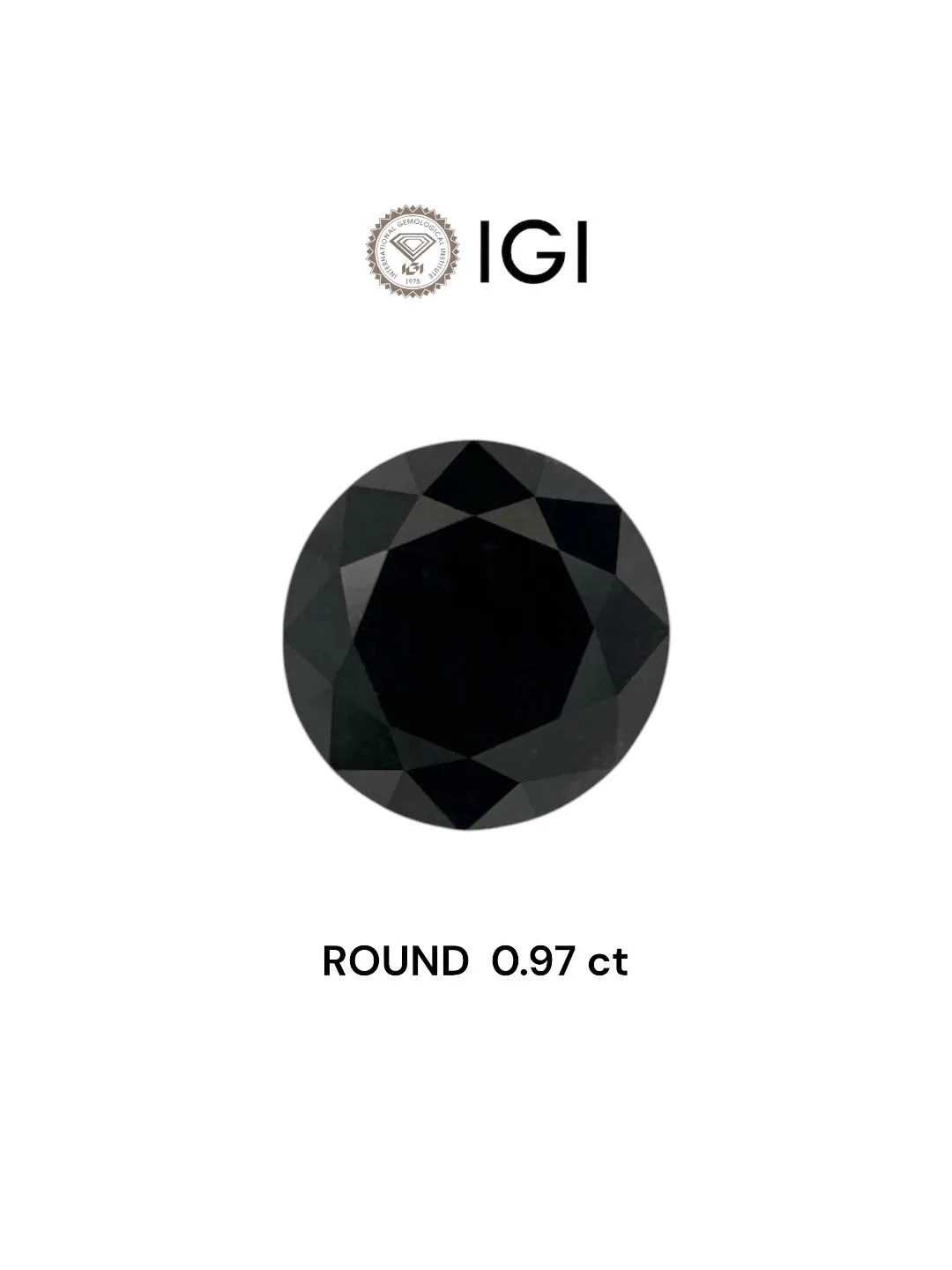 0.97 Carat Round Black Natural Diamond 1 0.97 Carat Round Black Natural Diamond