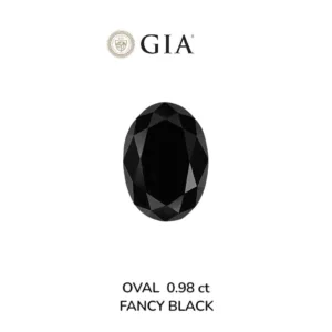 0.98 Carat Oval Black Natural Diamond