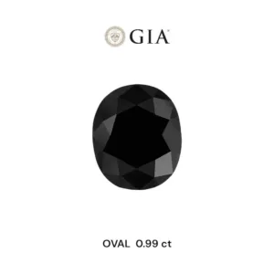 0.99 Carat Oval Black Natural Diamond