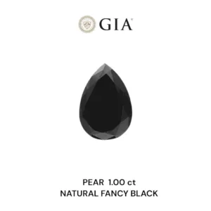 1 Carat Pear Fancy Black VVS2 Natural Diamond
