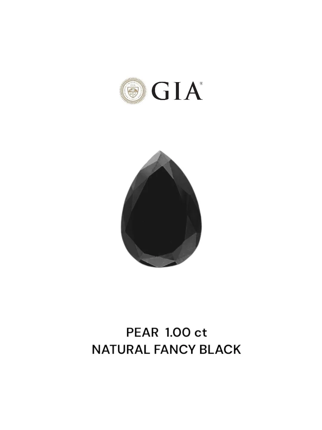 1 Carat Pear Fancy Black VVS2 Natural Diamond 1 1 Carat Pear Fancy Black VVS2 Natural Diamond
