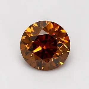 1 Carat Round Fancy Deep Orange I1 Natural Diamond