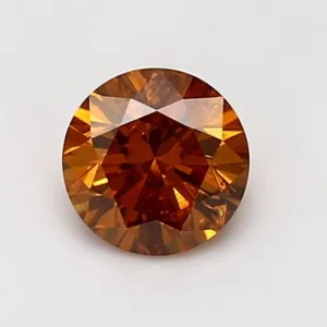 1 Carat Round Fancy Deep Orange I2 Natural Diamond