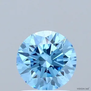 1 Carat Round Fancy Vivid Blue VVS2 Lab Diamond
