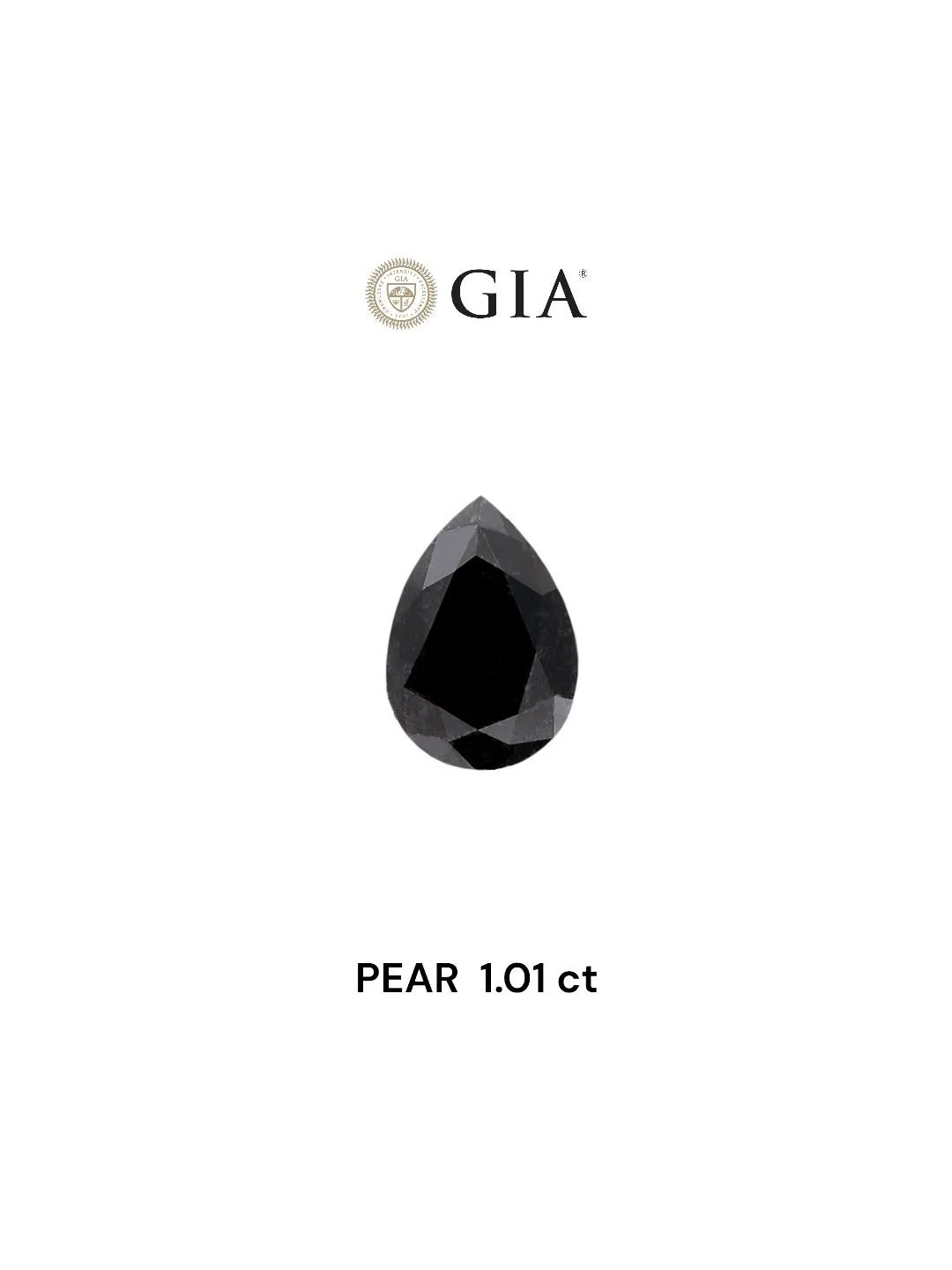 1.01 Carat Pear Fancy Black VVS2 Natural Diamond 1 1.01 Carat Pear Fancy Black VVS2 Natural Diamond