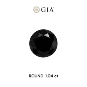 1.04 Carat Round Black Natural Diamond