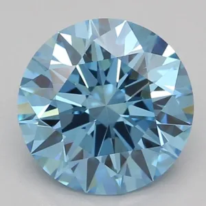 1.04 Carat Round Fancy Vivid Blue VVS2 Lab Diamond