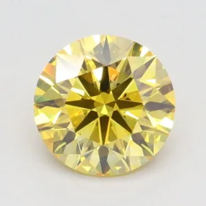 1.04 Carat Round Fancy Vivid Yellow VVS1 Lab Diamond