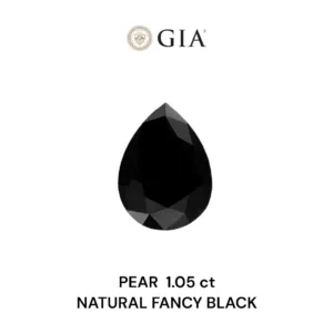 1.05 Carat Pear Fancy Black VVS2 Natural Diamond