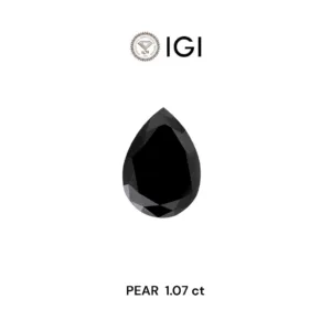 1.07 Carat Pear Fancy Black Natural Diamond