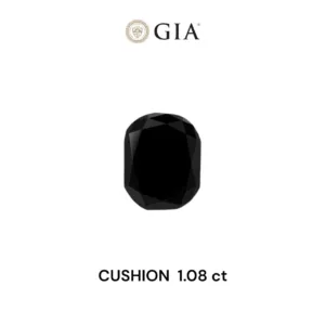 1.08 Carat Cushion Brilliant Fancy Black VVS2 Natural Diamond