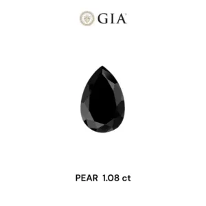 1.08 Carat Pear Fancy Black Natural Diamond