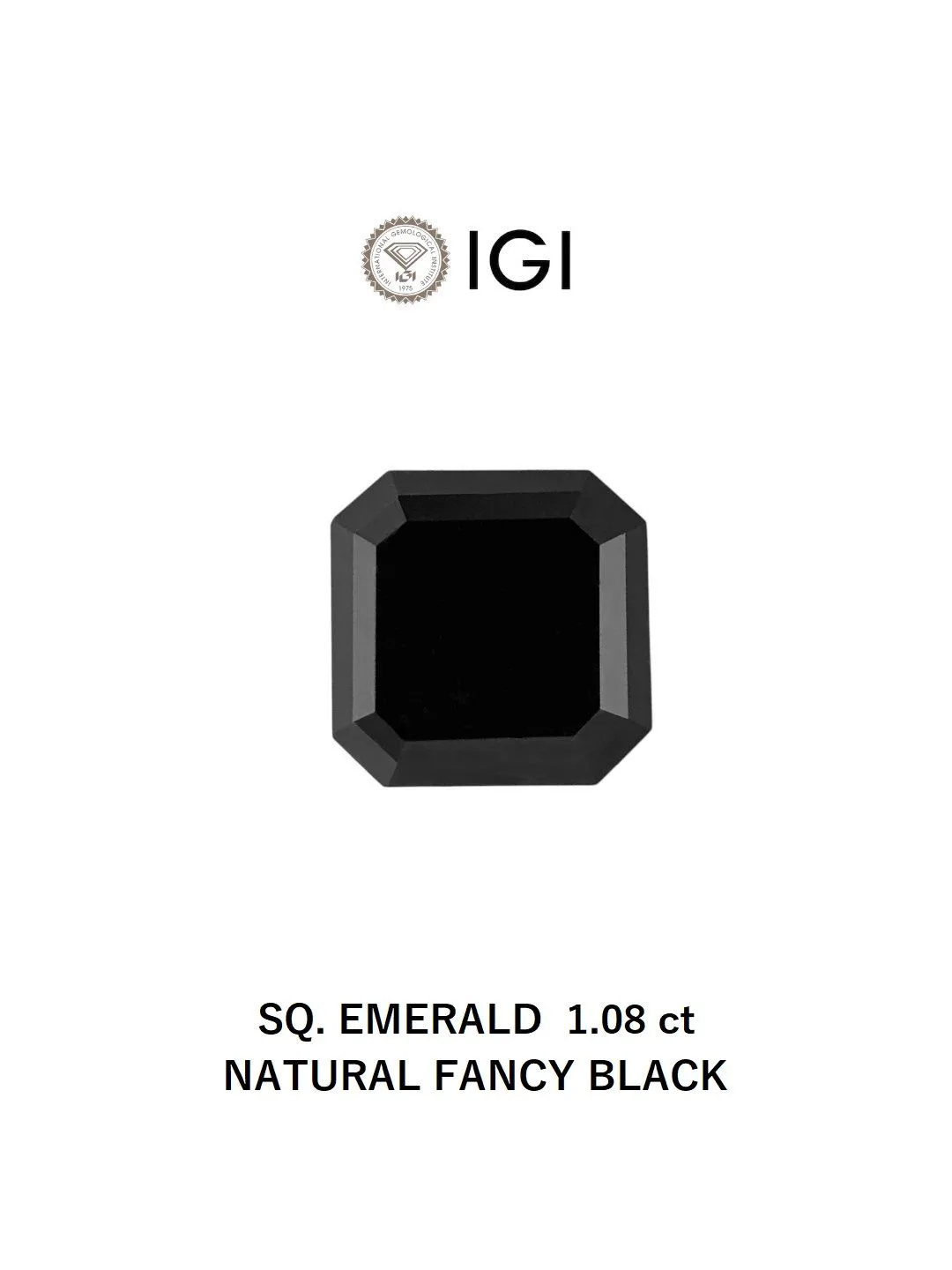 1.08 Carat Square Emerald Black Natural Diamond 1 1.08 Carat Square Emerald Black Natural Diamond