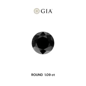 1.09 Carat Round Fancy Black VVS2 Natural Diamond