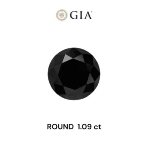 1.09 Carat Round Fancy Black VVS2 Natural Diamond