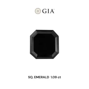 1.09 Carat Square Emerald Fancy Black VVS2 Natural Diamond