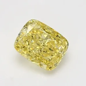 1.1 Carat Cushion Brilliant Fancy Intense Yellow VS1 Natural Diamond