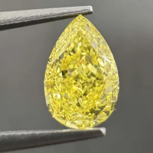 1.1 Carat Pear Fancy Vivid Yellow VS1 Natural Diamond