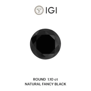 1.1 Carat Round Black Natural Diamond