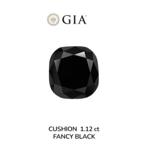 1.12 Carat Cushion Brilliant Black Natural Diamond