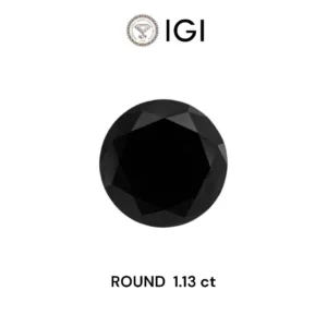 1.13 Carat Round Black Natural Diamond
