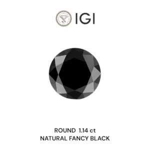 1.14 Carat Round Fancy Black Natural Diamond