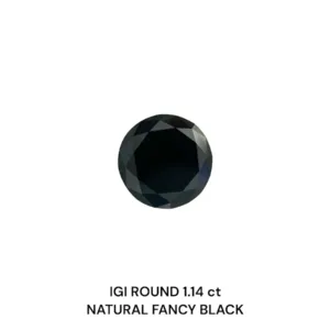 1.14 Carat Round Fancy Black Natural Diamond