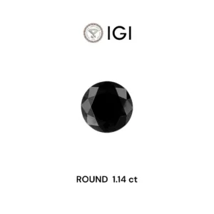 1.14 Carat Round Fancy Black Natural Diamond